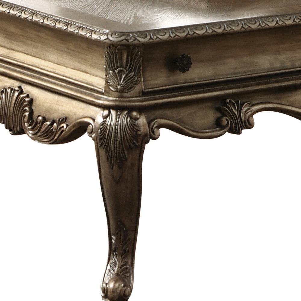 52" Vintage Oak Manufactured Wood Rectangular Coffee Table With Two Drawers By Homeroots | Coffee Tables | Modishstore - 3