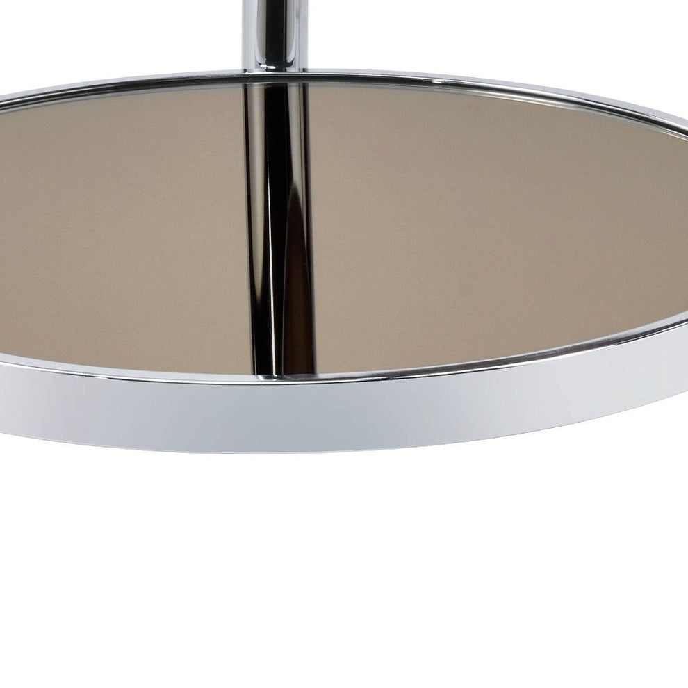 37" Chrome And Silver Mirrored Two Tier Round Mirrored Coffee Table By Homeroots | Coffee Tables | Modishstore - 4