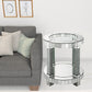 24" Clear Glass And Mirrored Round End Table With Shelf By Homeroots