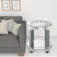 24" Clear Glass And Mirrored Round End Table With Shelf By Homeroots | End Tables | Modishstore - 2