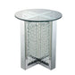 23" Clear Glass And Mirrored Round End Table With Drawer By Homeroots | End Tables | Modishstore