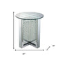 23" Clear Glass And Mirrored Round End Table With Drawer By Homeroots
