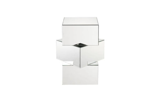 24" Mirrored Contemporary Stacking Square End Table By Homeroots