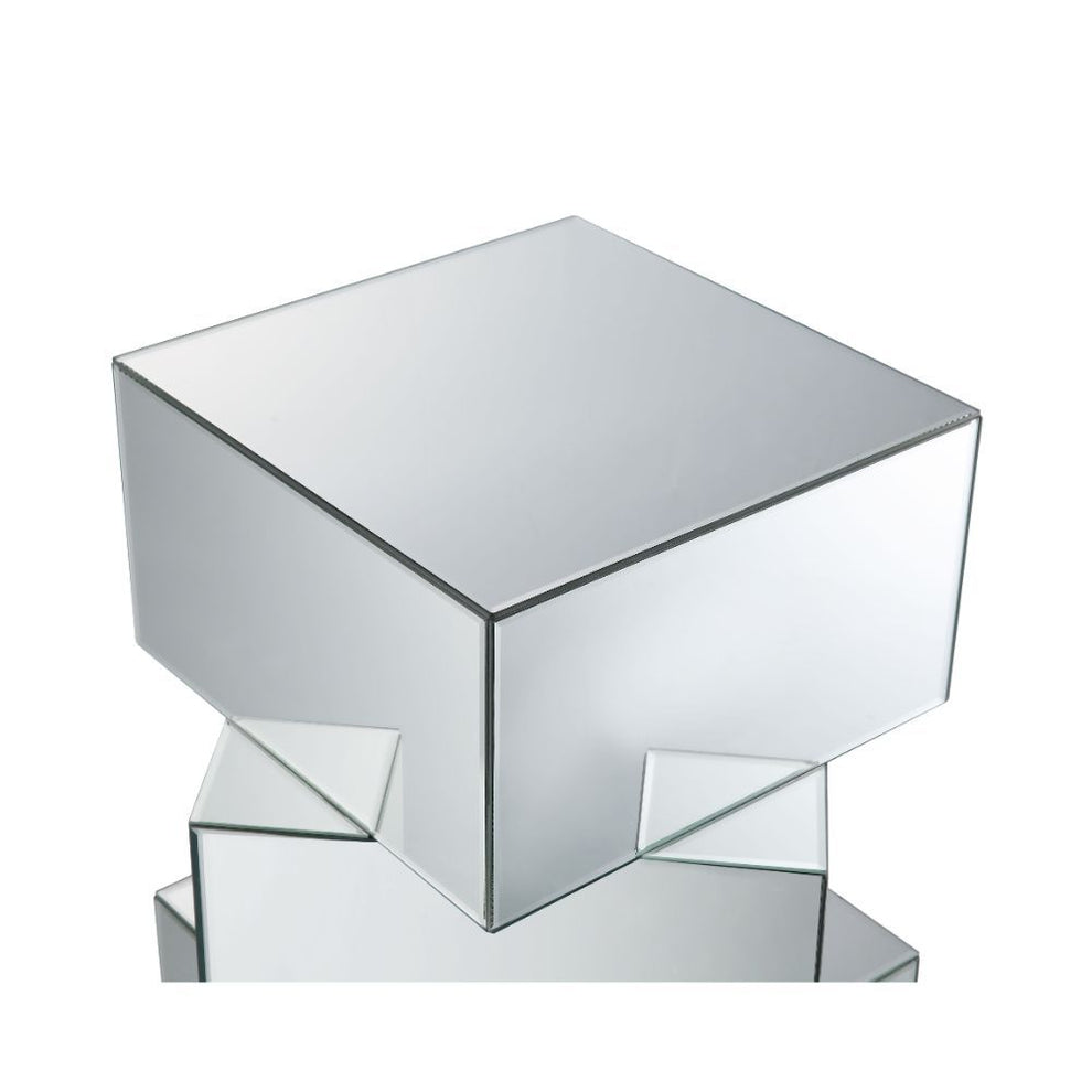 24" Mirrored Contemporary Stacking Square End Table By Homeroots | End Tables | Modishstore - 2