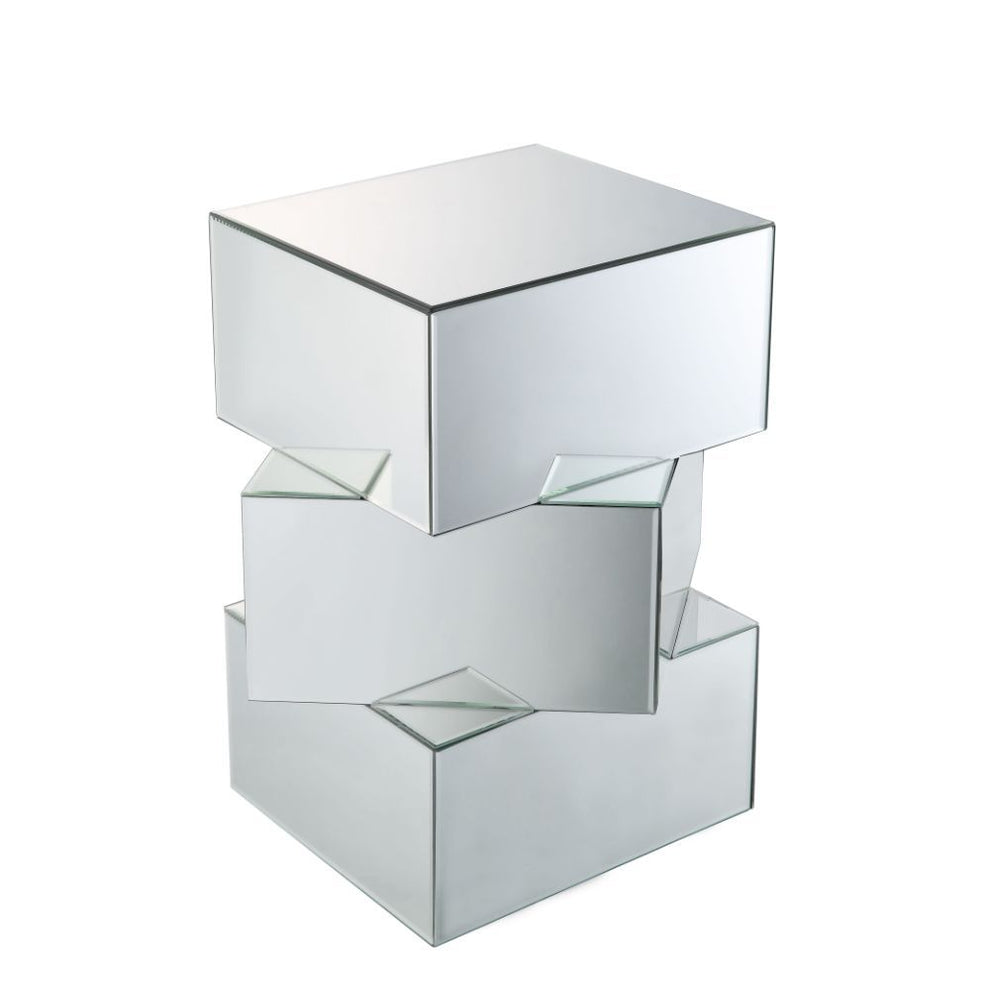 24" Mirrored Contemporary Stacking Square End Table By Homeroots | End Tables | Modishstore - 3