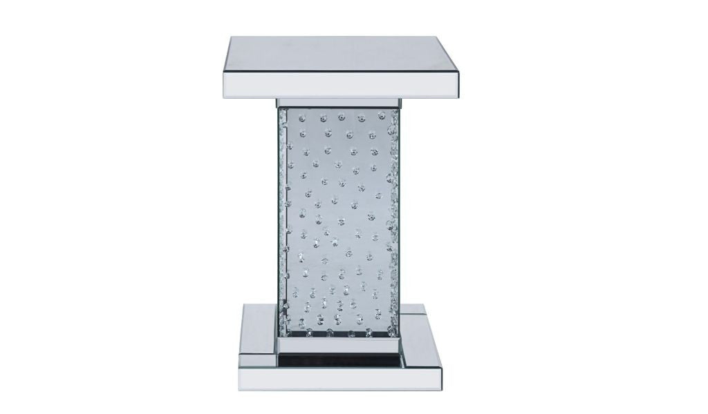26" Silver Glass And Manufactured Wood Square Mirrored End Table By Homeroots | End Tables | Modishstore