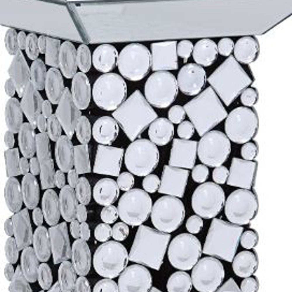 20" Silver Glass And Manufactured Wood Square Mirrored End Table By Homeroots | End Tables | Modishstore - 3