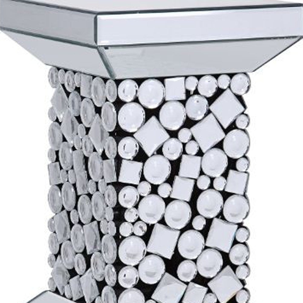 20" Silver Glass And Manufactured Wood Square Mirrored End Table By Homeroots | End Tables | Modishstore - 4