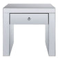23" Silver Glass And Manufactured Wood Square Mirrored End Table With Drawer By Homeroots