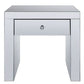 23" Silver Glass And Manufactured Wood Square Mirrored End Table With Drawer By Homeroots | End Tables | Modishstore - 4