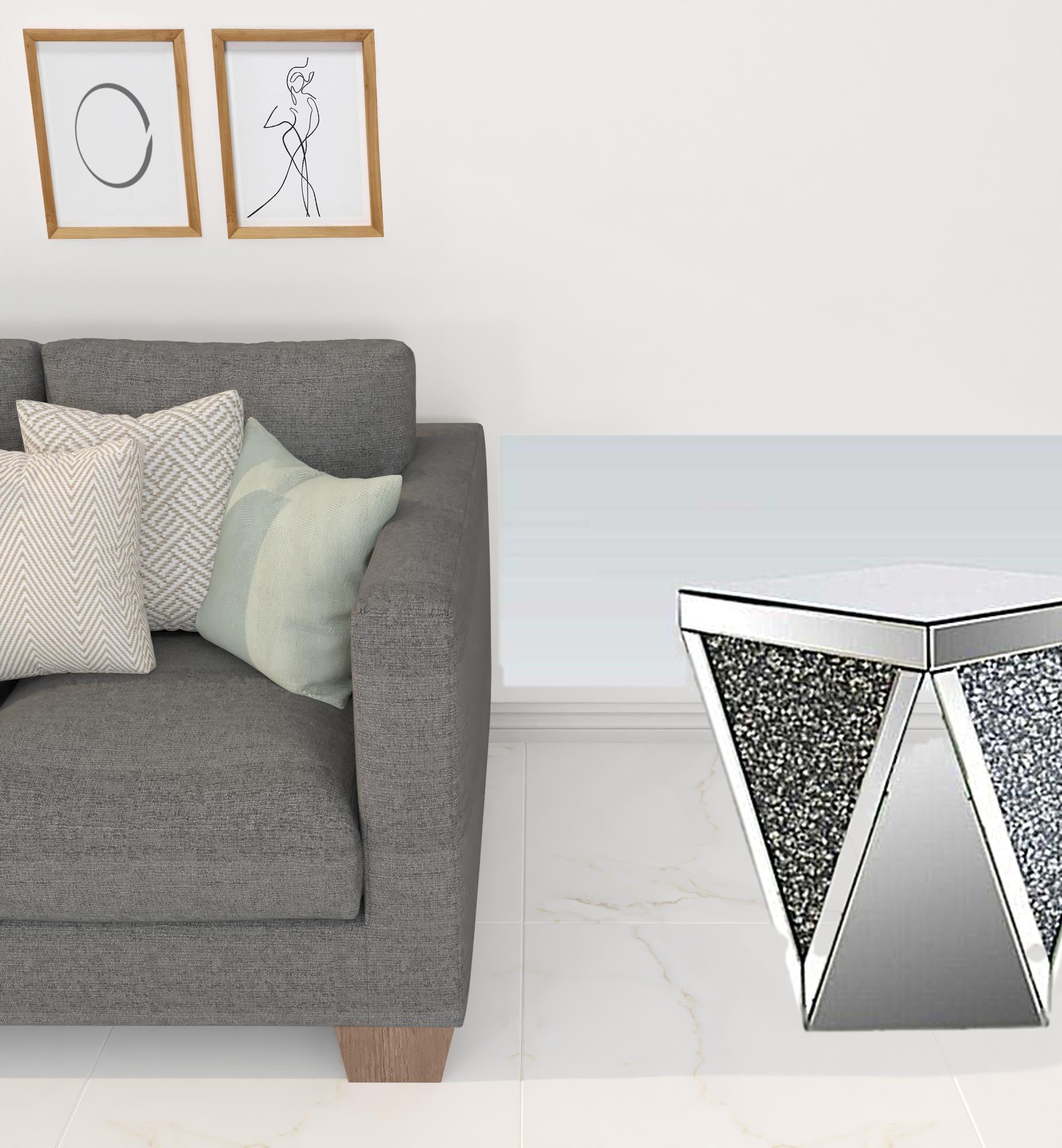 23" Mirrored Square End Table By Homeroots | End Tables | Modishstore - 2