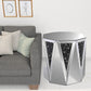 24" Silver And Faux Crystals Octagon Mirrored End Table By Homeroots | End Tables | Modishstore - 2