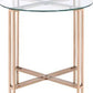 24" Champagne And Clear Glass And Metal Round End Table By Homeroots | End Tables | Modishstore - 4