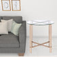 24" Champagne And Clear Glass And Metal Round End Table By Homeroots | End Tables | Modishstore - 2