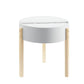 21" Natural Brown And White Manufactured Wood And Solid Wood Round End Table By Homeroots | End Tables | Modishstore