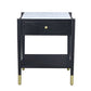 24" Black And White Marble And Solid Wood Rectangular End Table By Homeroots | End Tables | Modishstore