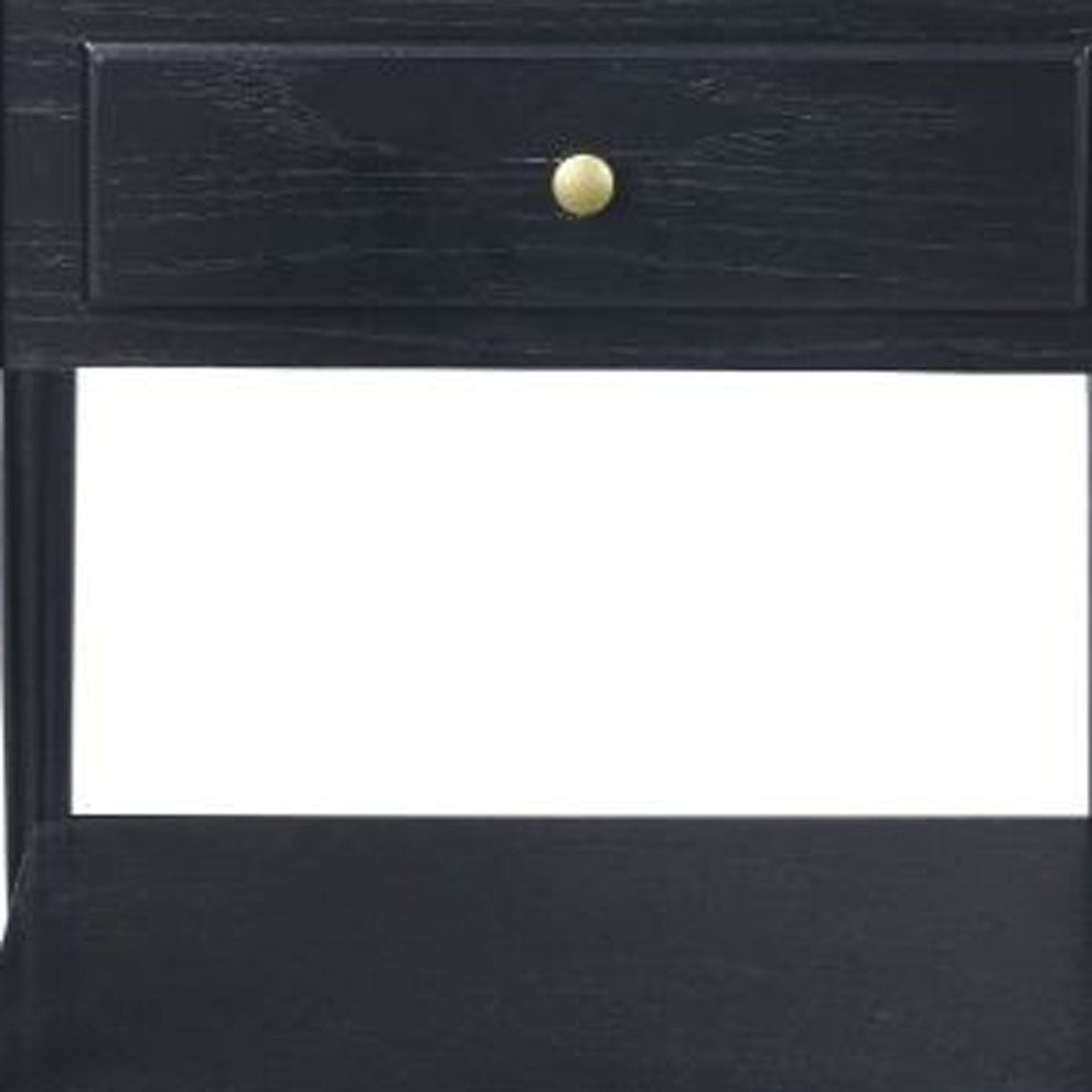 24" Black And White Marble And Solid Wood Rectangular End Table By Homeroots | End Tables | Modishstore - 3
