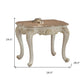 24" Pearl White Brushed With Gold Accents And Light Brown Marble End Table By Homeroots