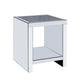 24" Silver And Gray Glass And Mirrored Square End Table With Shelf By Homeroots | End Tables | Modishstore
