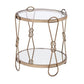 23" Gold Mirrored And Metal Round End Table With Shelf By Homeroots | End Tables | Modishstore