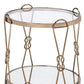 23" Gold Mirrored And Metal Round End Table With Shelf By Homeroots | End Tables | Modishstore - 4