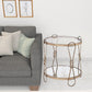 23" Gold Mirrored And Metal Round End Table With Shelf By Homeroots | End Tables | Modishstore - 2