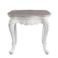 24" White And Marble Marble And Polyresin Rectangular End Table By Homeroots | End Tables | Modishstore