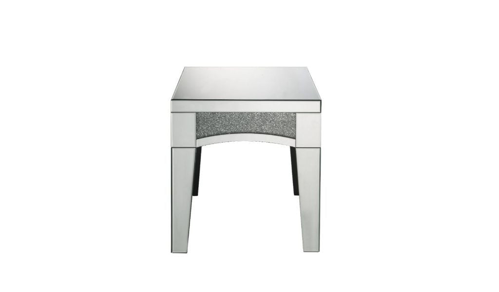 24" Silver Mirrored And Manufactured Wood Square End Table By Homeroots | End Tables | Modishstore