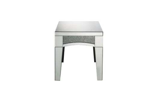 24" Silver Mirrored And Manufactured Wood Square End Table By Homeroots | End Tables | Modishstore