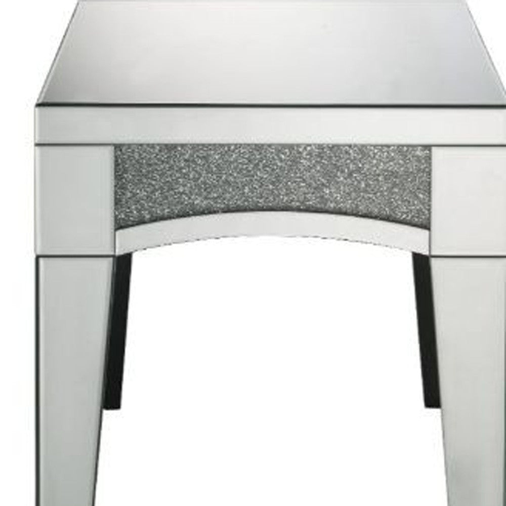 24" Silver Mirrored And Manufactured Wood Square End Table By Homeroots