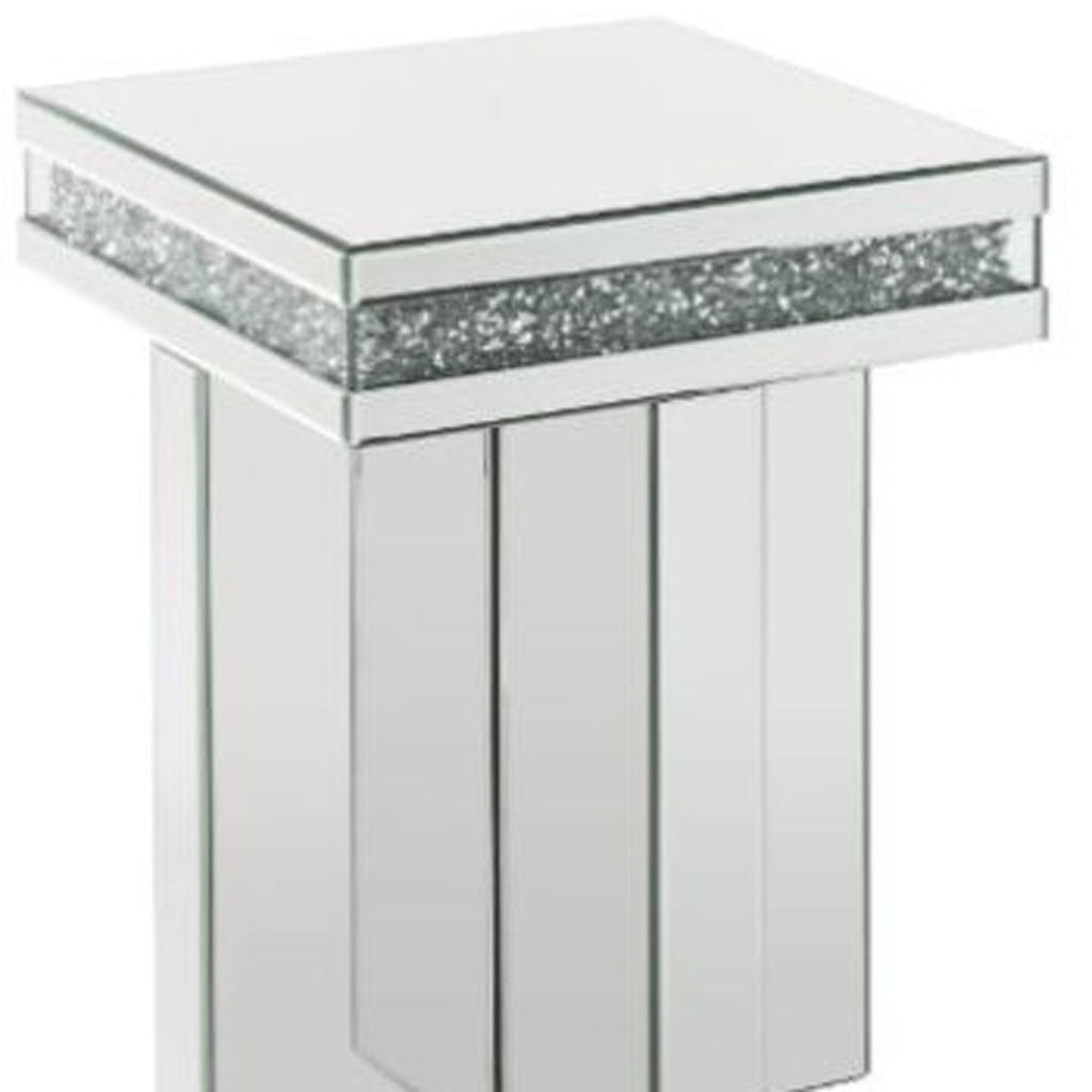 24" Mirrored And Manufactured Wood Square End Table By Homeroots | End Tables | Modishstore - 4