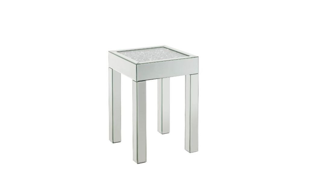 24" Silver And Clear Glass Square Mirrored End Table By Homeroots | End Tables | Modishstore