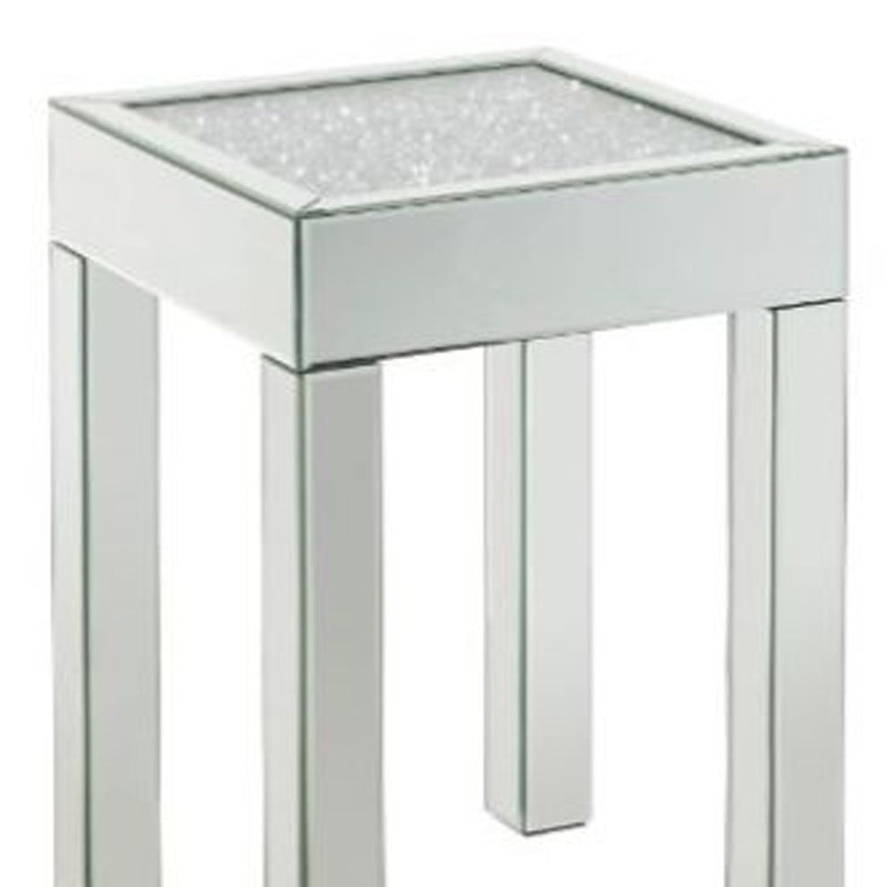 24" Silver And Clear Glass Square Mirrored End Table By Homeroots | End Tables | Modishstore - 4