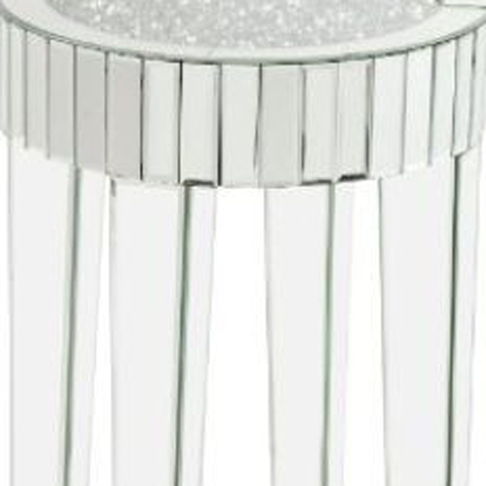 24" Silver And Clear Glass Round Mirrored End Table By Homeroots | End Tables | Modishstore - 4