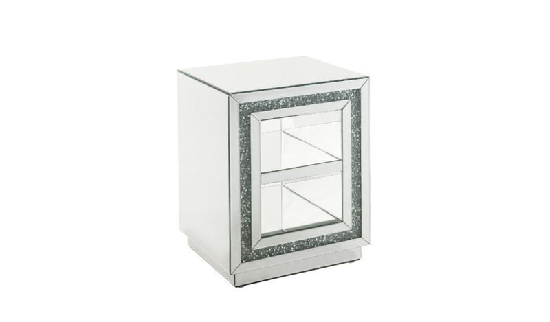 24" Silver Glass Rectangular Mirrored End Table With Two Shelves By Homeroots | End Tables | Modishstore