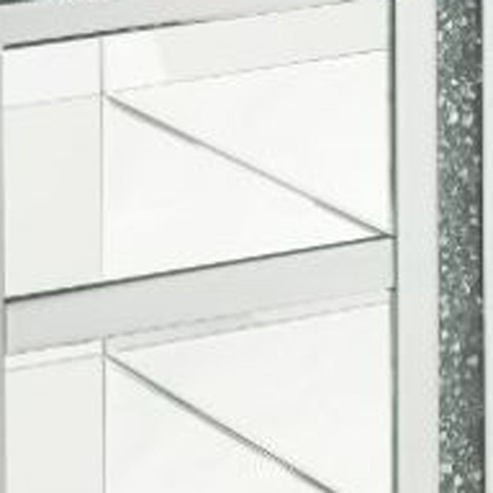 24" Silver Glass Rectangular Mirrored End Table With Two Shelves By Homeroots | End Tables | Modishstore - 3