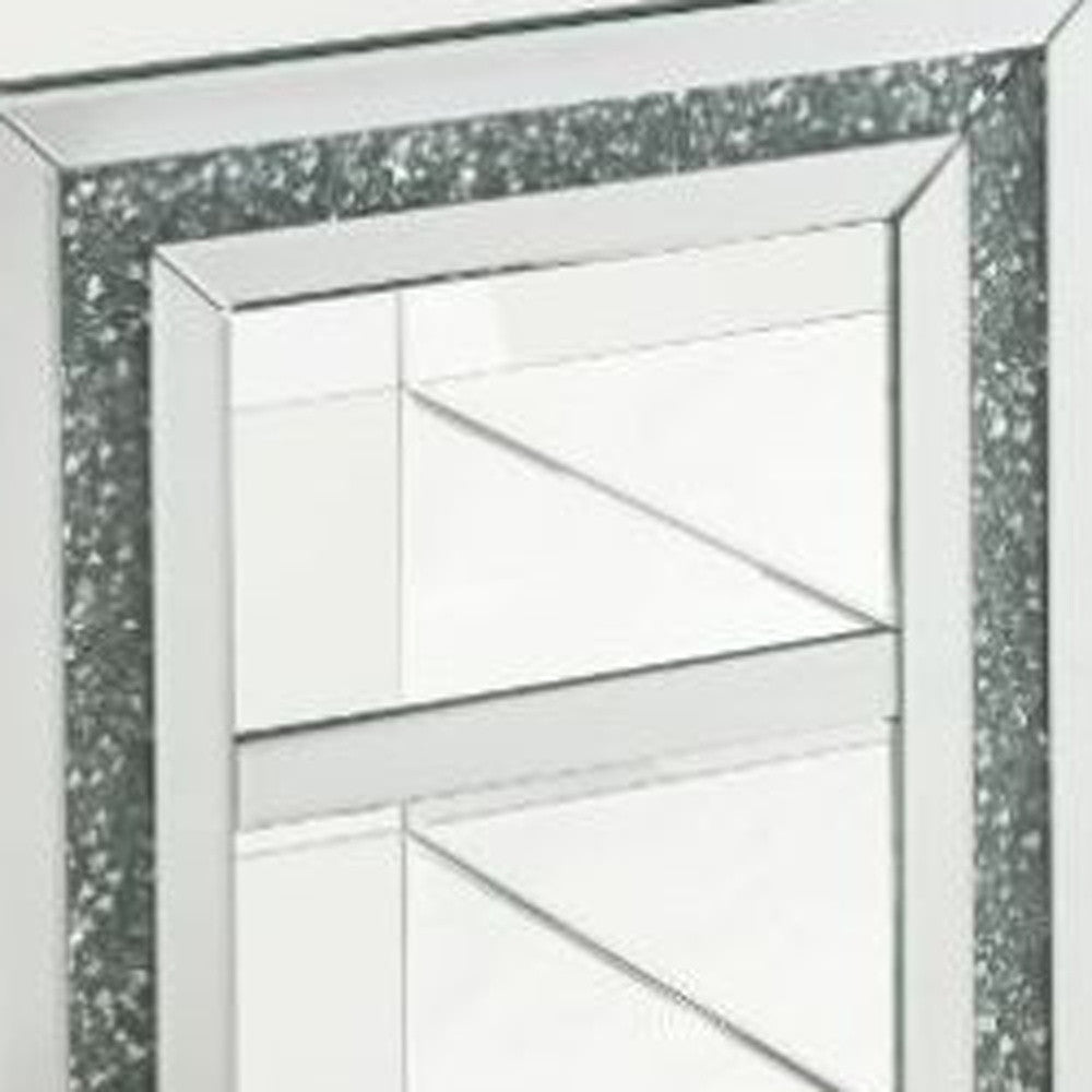 24" Silver Glass Rectangular Mirrored End Table With Two Shelves By Homeroots | End Tables | Modishstore - 4