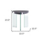 23" Clear And Gray Manufactured Wood And Glass Triangular End Table By Homeroots | End Tables | Modishstore - 7