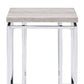 24" Chrome And Natural Oak Manufactured Wood And Metal Square End Table By Homeroots