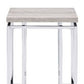 24" Chrome And Natural Oak Manufactured Wood And Metal Square End Table By Homeroots | End Tables | Modishstore - 6