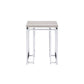 24" Chrome And Natural Oak Manufactured Wood And Metal Square End Table By Homeroots