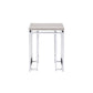 24" Chrome And Natural Oak Manufactured Wood And Metal Square End Table By Homeroots | End Tables | Modishstore - 2