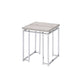 24" Chrome And Natural Oak Manufactured Wood And Metal Square End Table By Homeroots | End Tables | Modishstore - 3