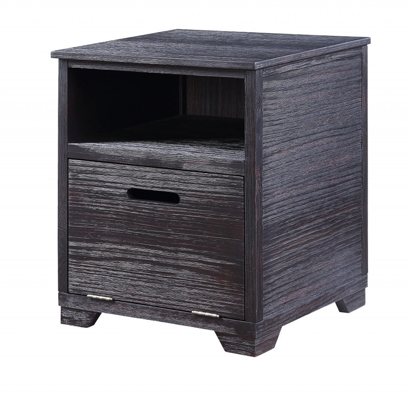 24" Black Manufactured Wood And Solid Wood Rectangular End Table By Homeroots | End Tables | Modishstore