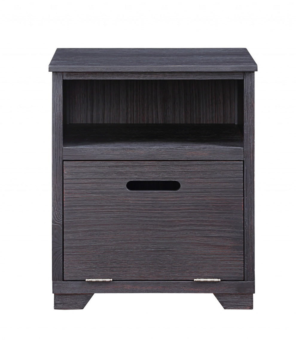 24" Black Manufactured Wood And Solid Wood Rectangular End Table By Homeroots | End Tables | Modishstore - 2