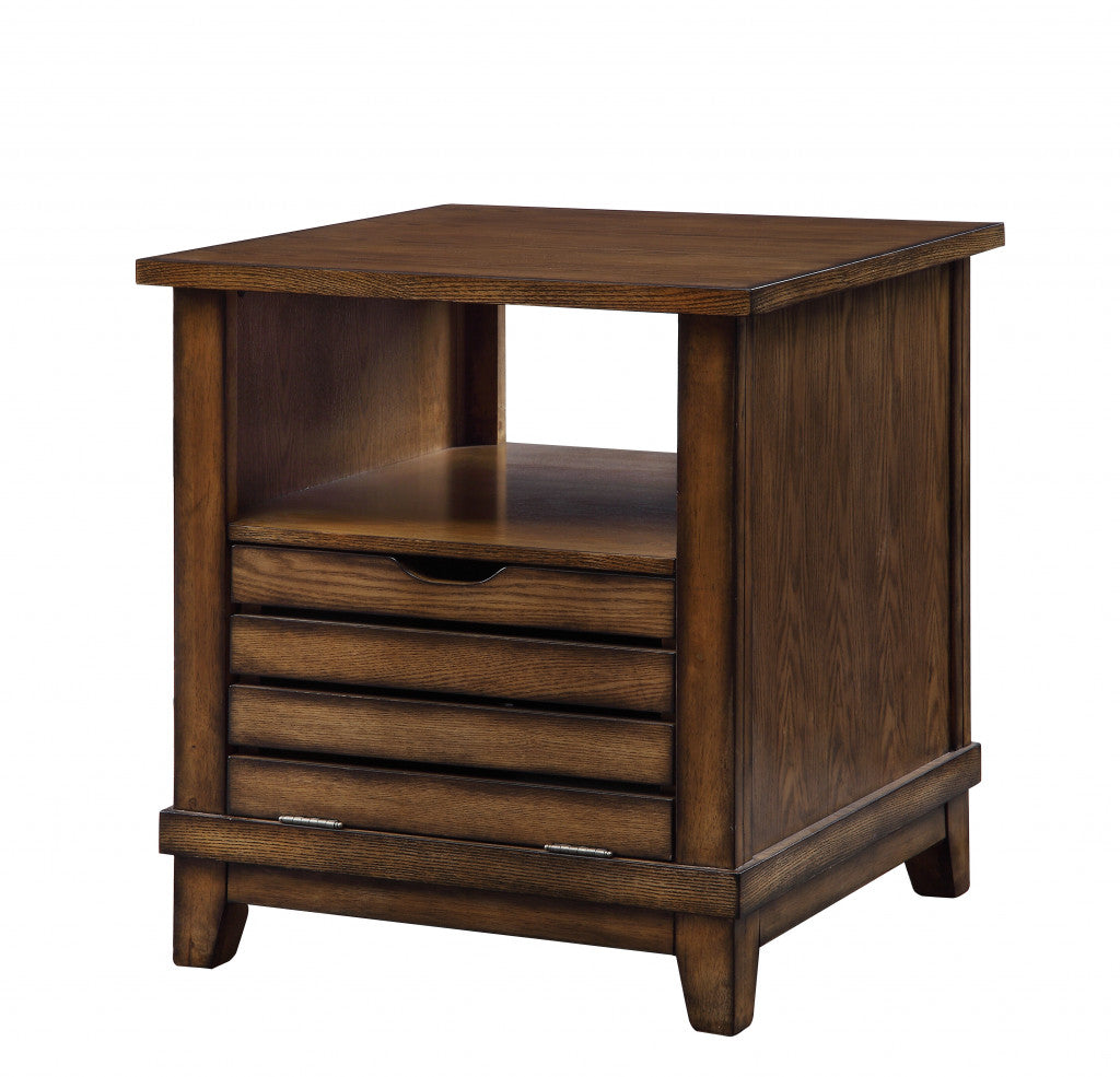 26" Oak Manufactured Wood Square End Table By Homeroots | End Tables | Modishstore