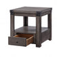 24" Ash Gray Square End Table With Drawer And Shelf By Homeroots | End Tables | Modishstore