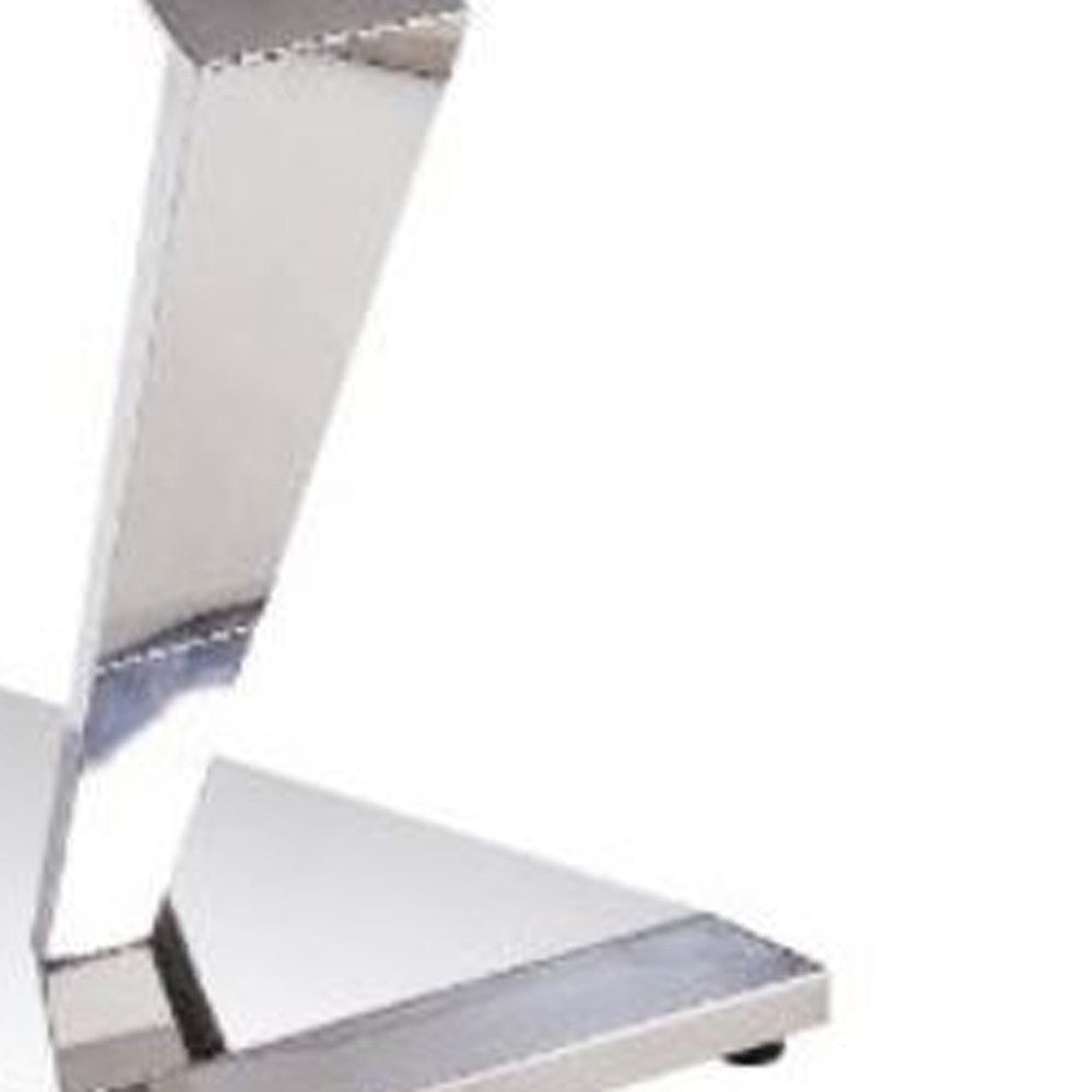 22" Silver And Light Gray Marble Look And Stainless Steel Square End Table By Homeroots | End Tables | Modishstore - 3