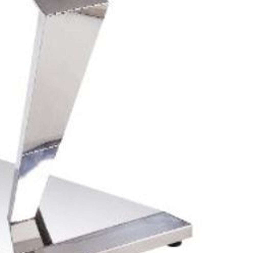 22" Silver And Light Gray Marble Look And Stainless Steel Square End Table By Homeroots | End Tables | Modishstore - 3