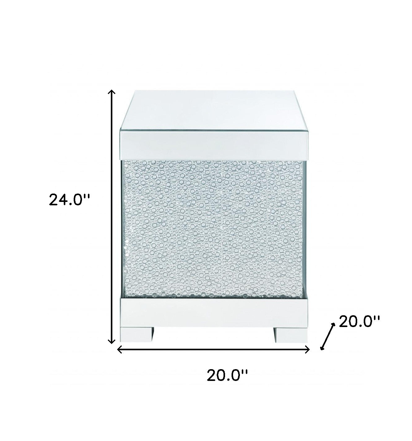 24" Mirrored Square End Table By Homeroots | End Tables | Modishstore - 7